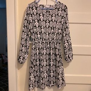 Black and white pattern dress from local boutique